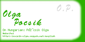 olga pocsik business card